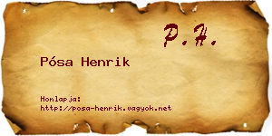 Pósa Henrik névjegykártya